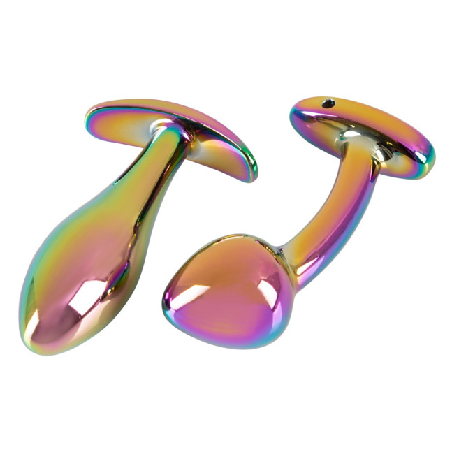 Metal Butt Plug Set in Rainbow Colours