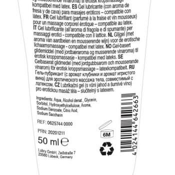 Erotic Massage Gel Sparkling Wine and Strawberry