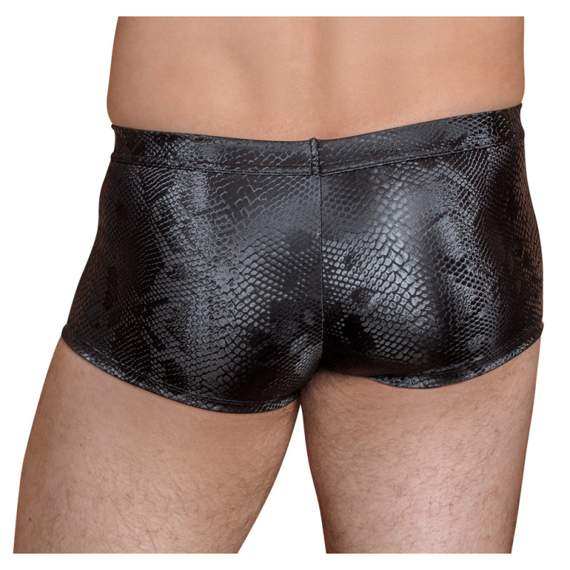 Svartar herrabuxur með snakeskin mynstri