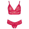Bra and Crotchless String Red