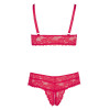 Bra and Crotchless String Red