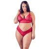 Bra and Crotchless String Red