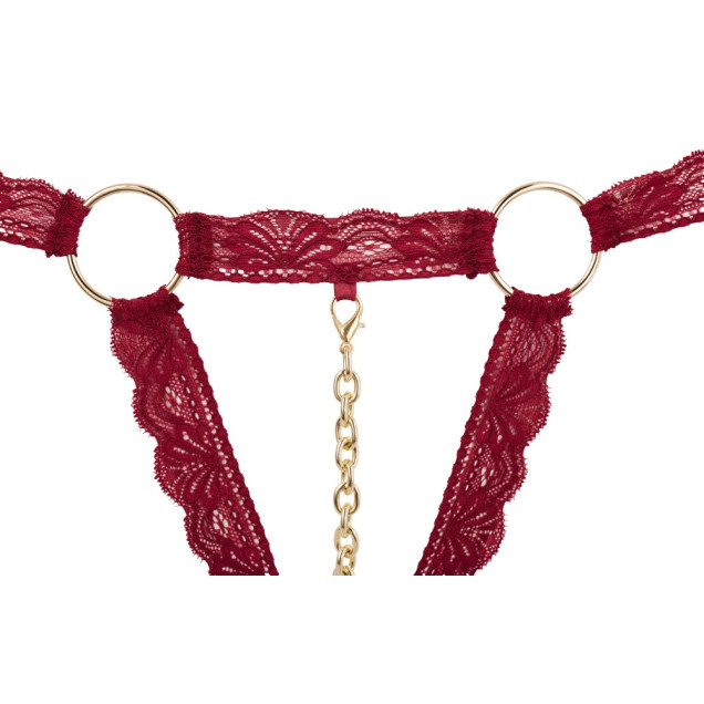 Open Bra and String Red