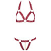 Open Bra and String Red