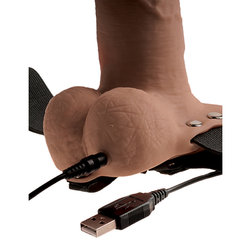 Hollow Vibrating Strap-On 15 cm – Light