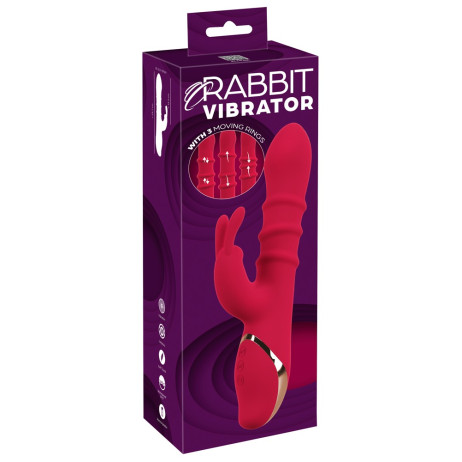 Rabbit Vibrator with 3 Moving Rings