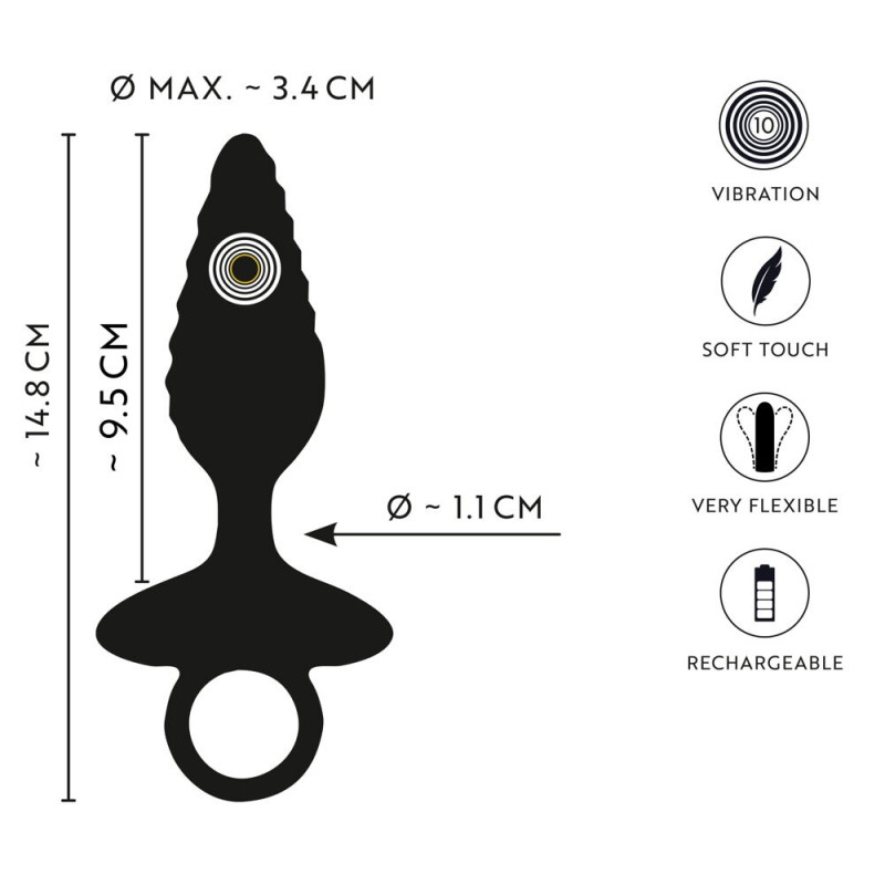 Flexible Butt Plug Twisted Design with Vibrations