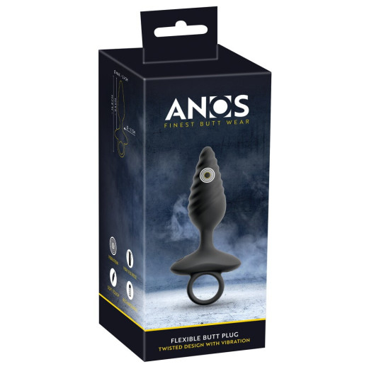 Flexible Butt Plug Twisted Design with Vibrations