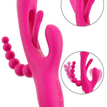 Triple Vibe With Flicking Tongue