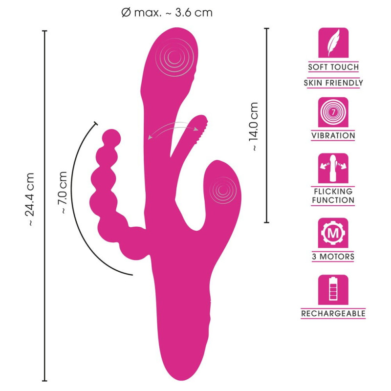 Triple Vibe With Flicking Tongue