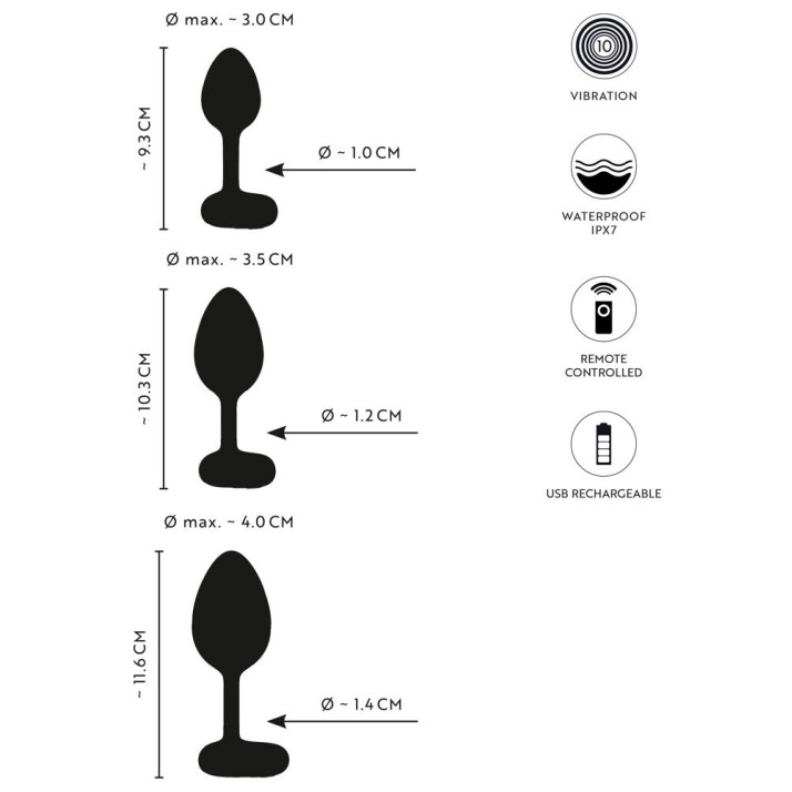 RC Butt Plug Set with Vibration
