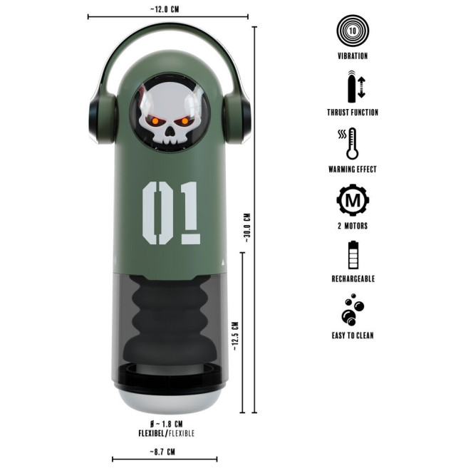 SKULL Masturbator with 3 Functions