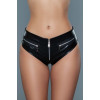 Black Low Rise Cheeky Leather Shorts