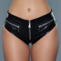 Black Low Rise Cheeky Leather Shorts
