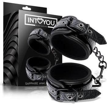  Adjustable Ankle Cuffs Sapphire Vegan Leather