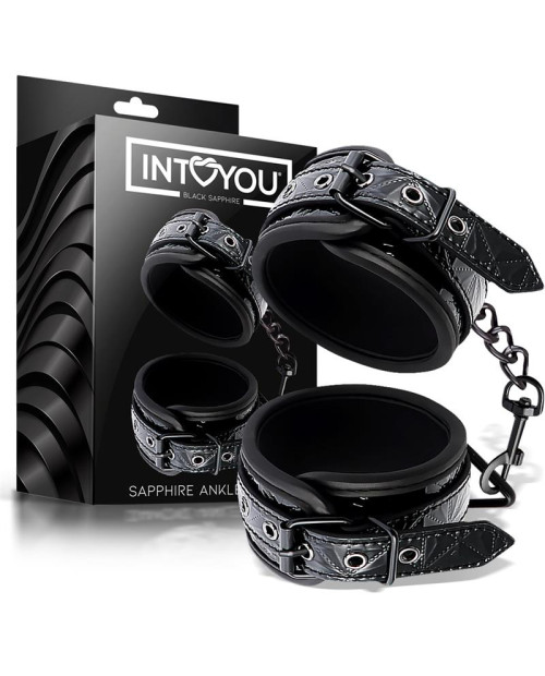  Adjustable Ankle Cuffs Sapphire Vegan Leather