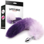  Anal Plug Purple and White Foxy Tail Size S