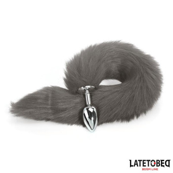  Anal plug with tail Gray 40 cm