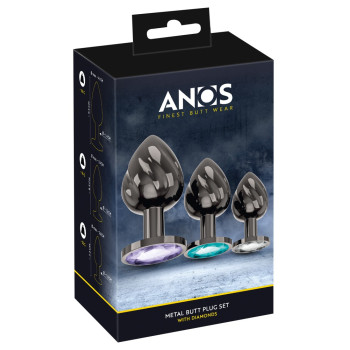 ANOS Metal Butt Plug Set Diamo