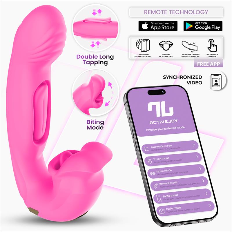  Bimby Biting and Double Tongue Tapping Vibrator with App