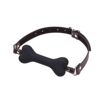  Bone Gag Ball Silicone 12 cm Black