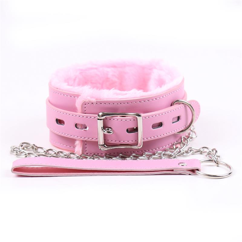  Collar with Leash Pastel Pink