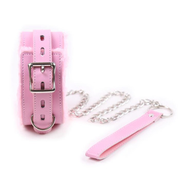  Collar with Leash Pastel Pink