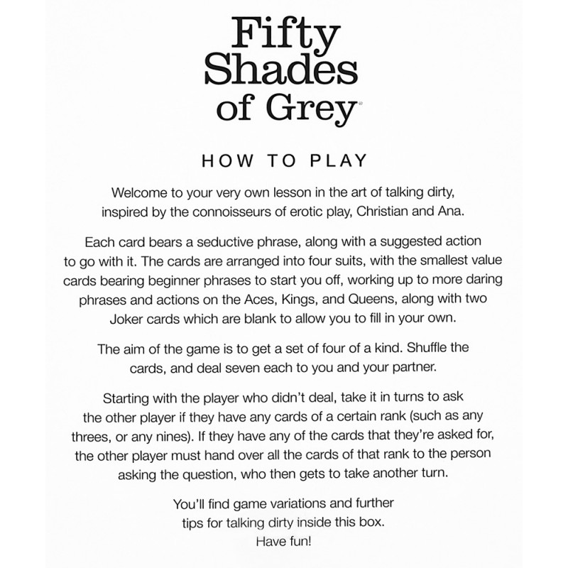 FSOG Play Nice Talk Dirty Card