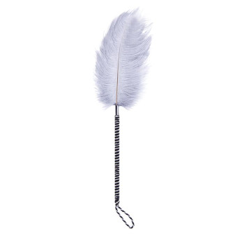  Feather Tickler with Wrapped 46 cm Black/White