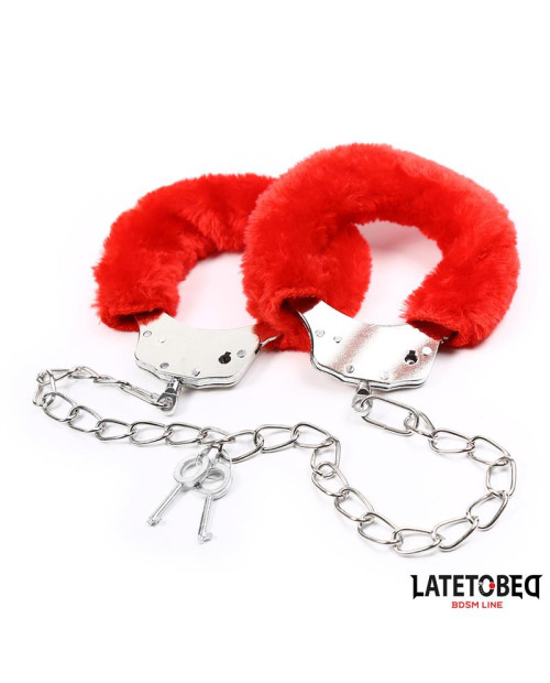  Fur Ankle Cuffs Red
