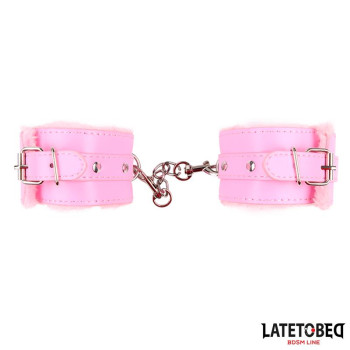  Furry Wrist Cuff Pink