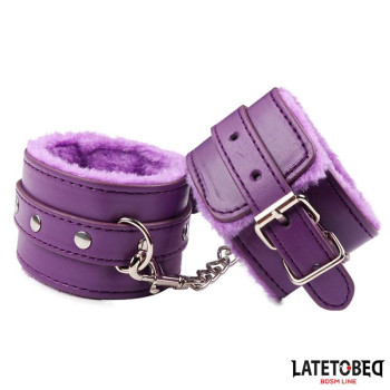  Furry Wrist Cuff Purple