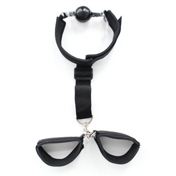  Gag Ball with Hand Cuff Black