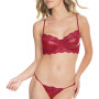 Wetlook Bra & G-String Set – Merlot