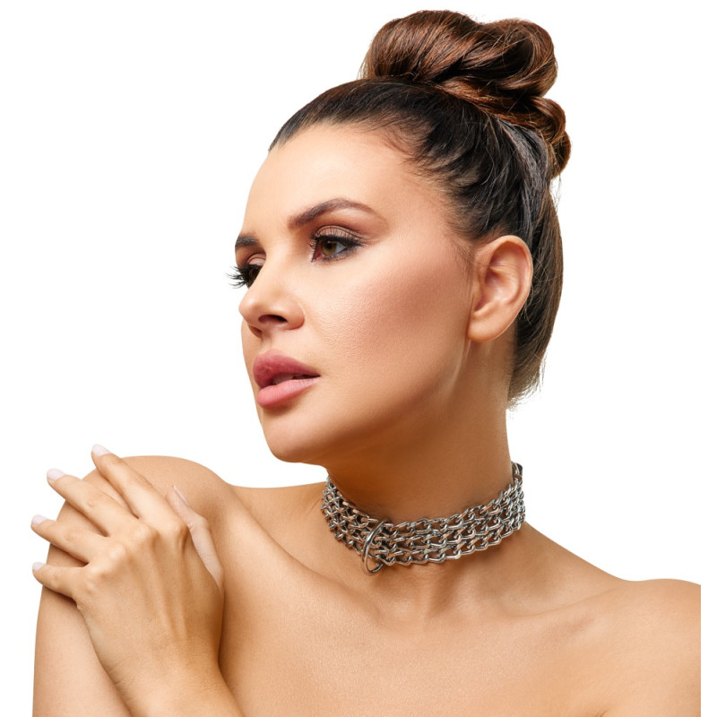 Leder Halsfessel Kette