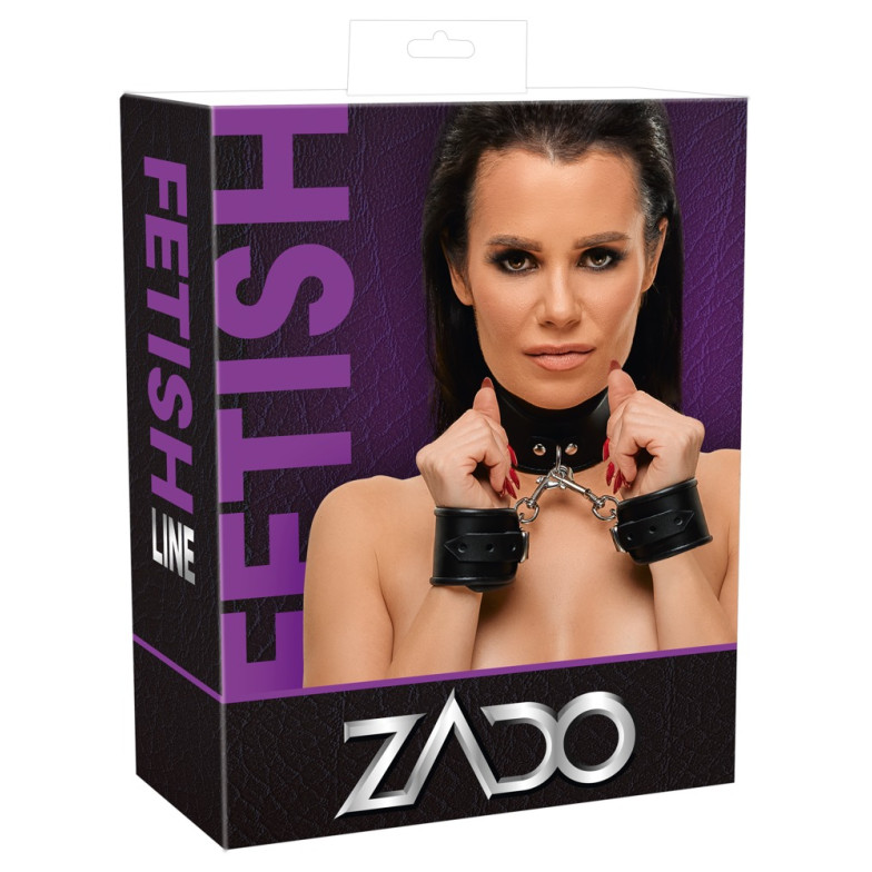 Leather collar and handcuffs