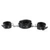 Leather collar and handcuffs