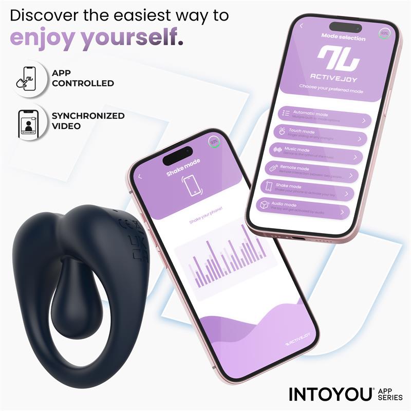  Kenny Penis Ring with Clitoris Stimulator and APP Night Blue