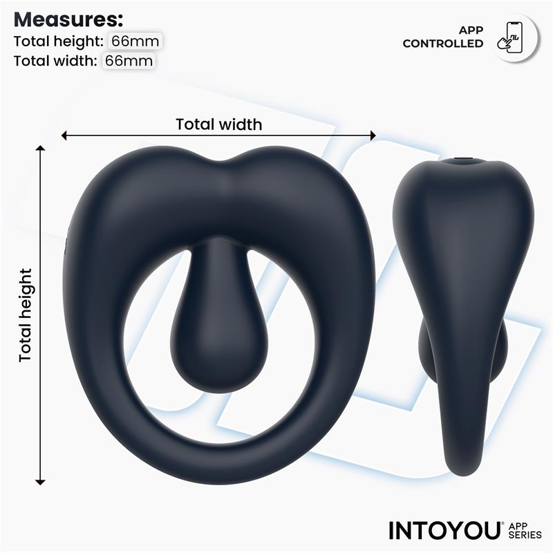  Kenny Penis Ring with Clitoris Stimulator and APP Night Blue