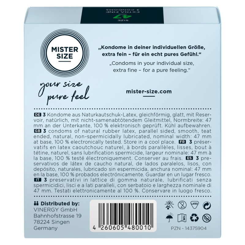 Mister Size 47mm pack of 3