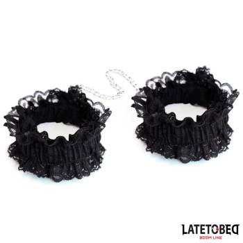  Lace Elastic Wrist Restraints Black