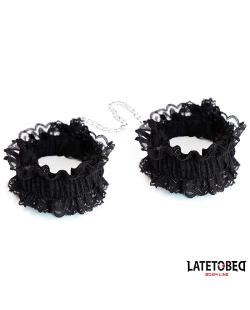  Lace Elastic Wrist Restraints Black