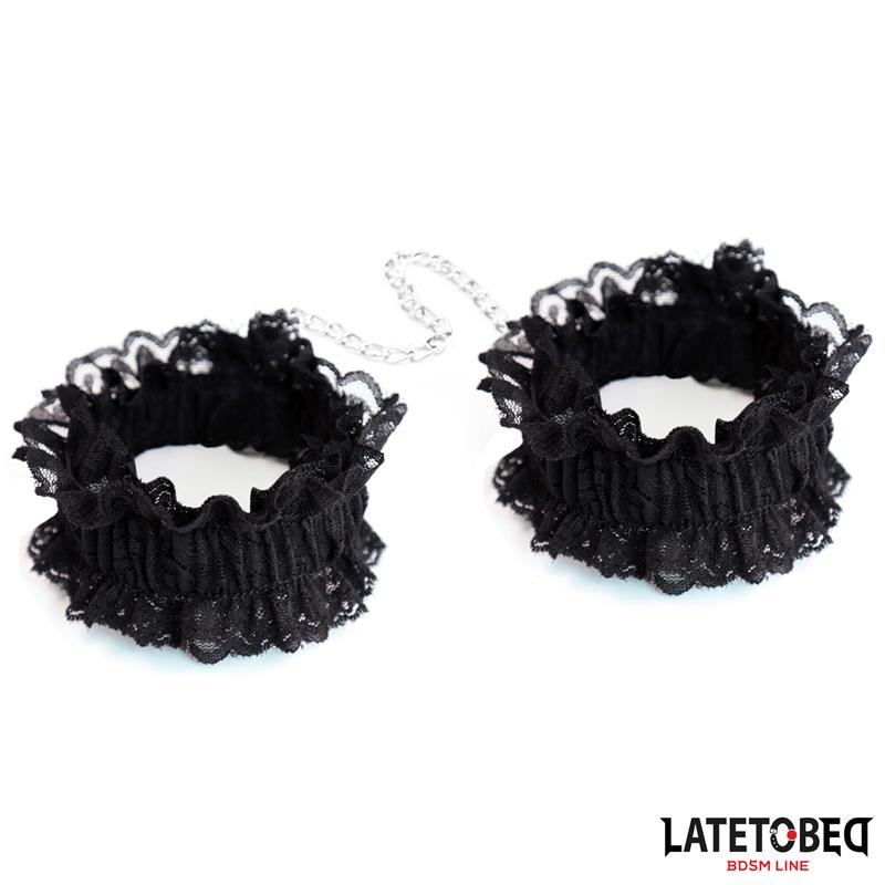  Lace Elastic Wrist Restraints Black