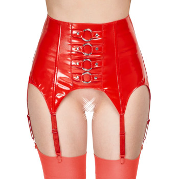 Vinyl Suspender Straps red