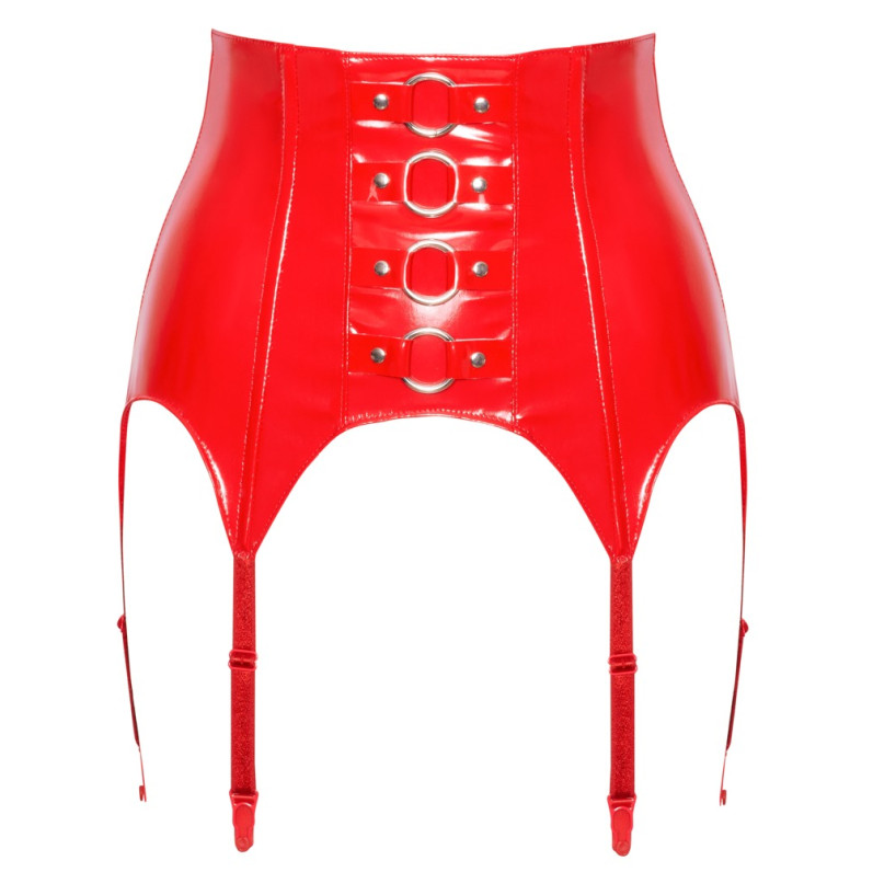 Vinyl Suspender Straps red