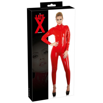 Latex Catsuit red