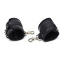  Leather Handcuffs with Big Hoops Black