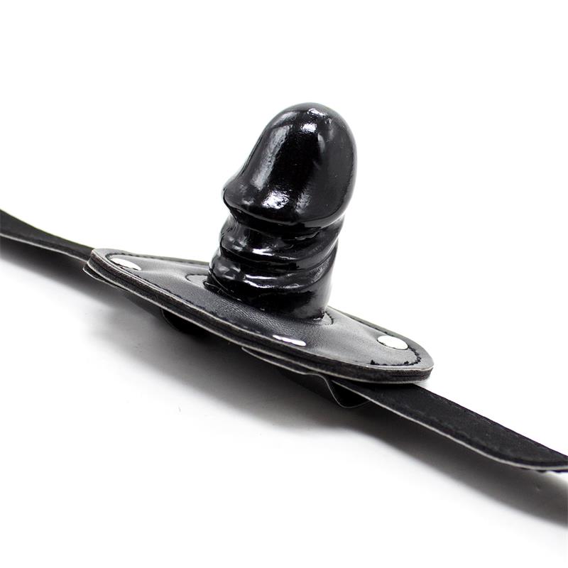 Locking Short 5 cm Penis Gag Ball Black