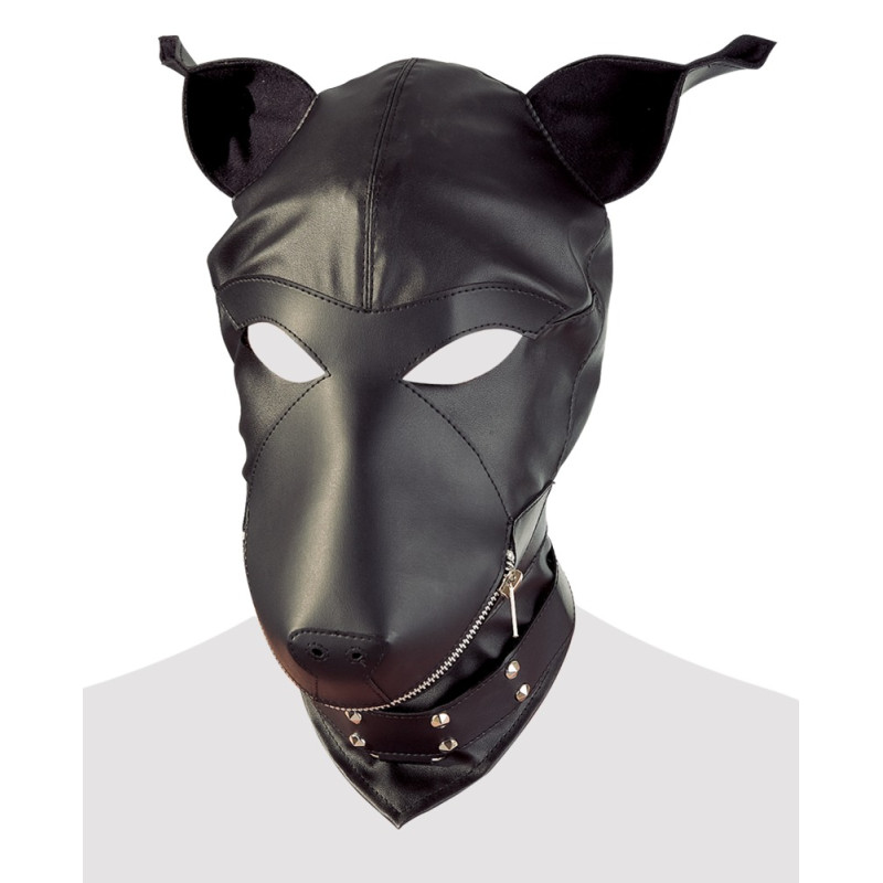 Imitation leather dog mask