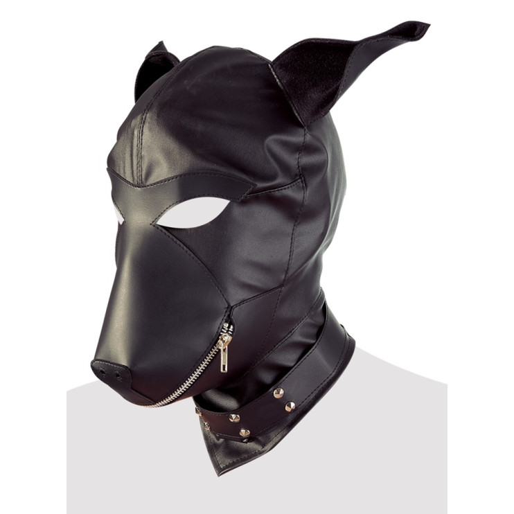 Imitation leather dog mask